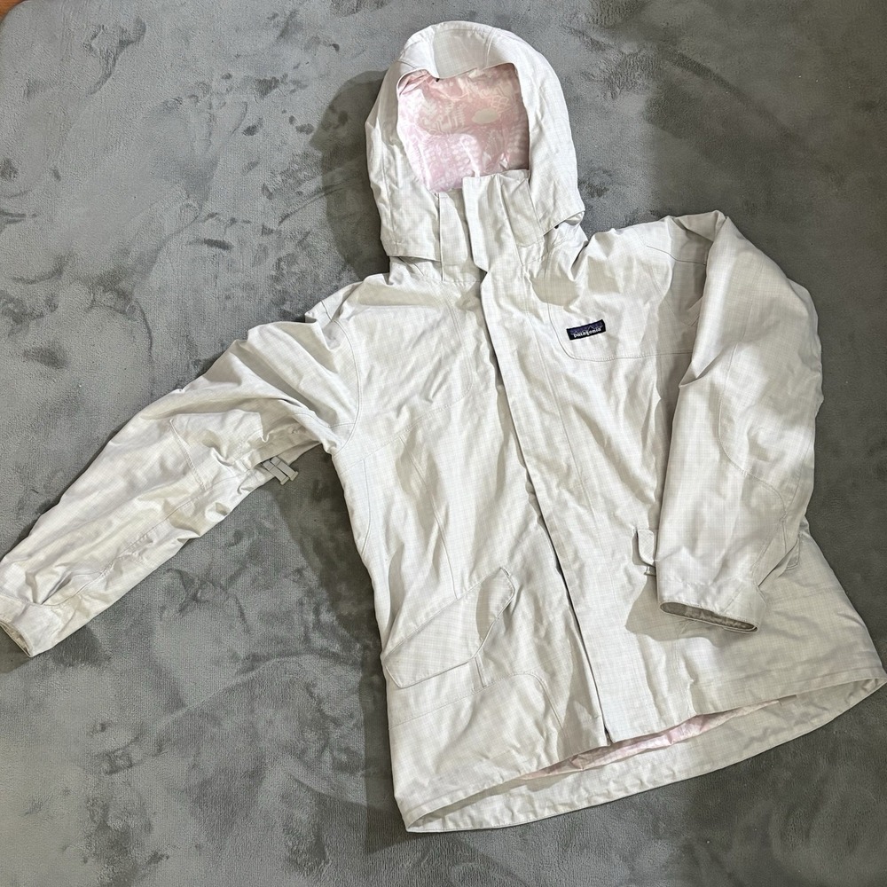 Patagonia Sidewall H2NO Full Zip Jacket Women's L Gray Pink‎ Hooded 51884